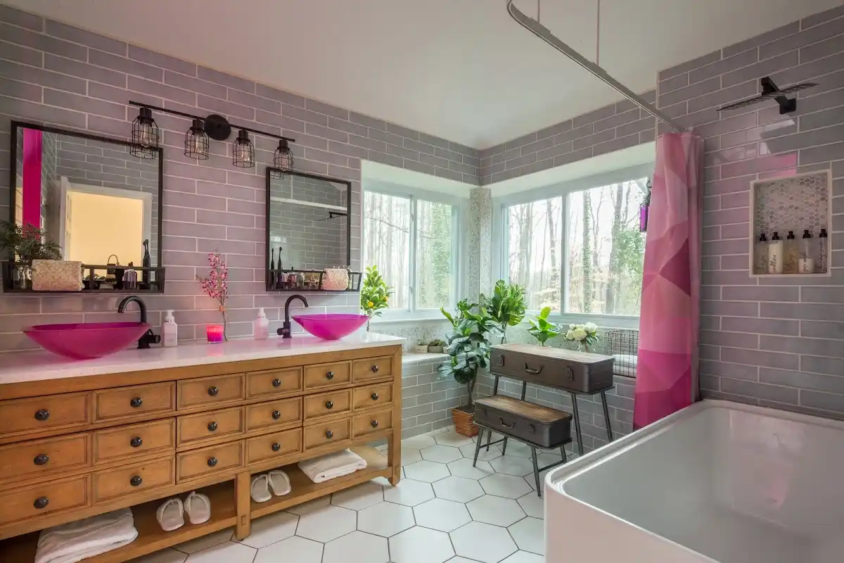 Bathroom renovation after water damage restoration in Vinton