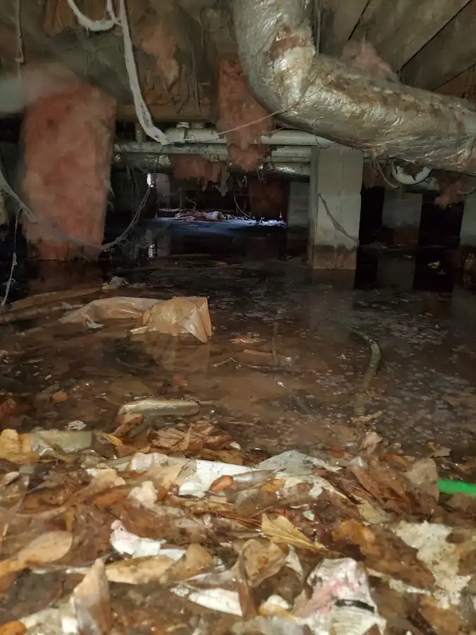 Crawl space flood assessment for Commercial Water Damage Restoration in Vinton
